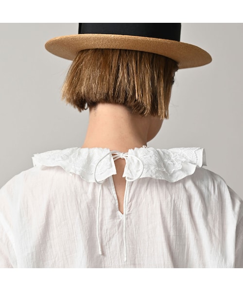 45R（フォーティファイブアール）の「インドカディのフリルカラーブラウス（その他・レディース・02-シロ・00-フリー）」の10枚目の写真