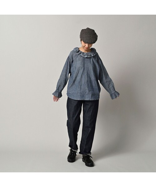 45R（フォーティファイブアール）の「ライ麦デニムのクロスビー89（濃）（パンツ・レディース・76-R66 股下70cm/77-R66 股下75cm・00-26インチ/01-27インチ/02-28インチ/03-29インチ/04-30インチ/05-31インチ/06-32インチ/07-33インチ/08-34インチ/09-36インチ/11-38インチ）」の4枚目の写真