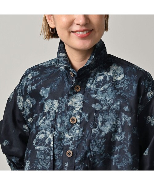 45R（フォーティファイブアール）の「インディゴ抜染ローズプリントの