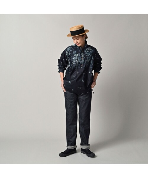 45R（フォーティファイブアール）の「インディゴ抜染ローズプリントのボーイフレンドシャツ（その他・レディース・71-インディゴベース抜染/73-インディゴ抜染・00-フリー）」の12枚目の写真