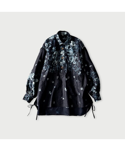 45R（フォーティファイブアール）の「インディゴ抜染ローズプリントのボーイフレンドシャツ（その他・レディース・71-インディゴベース抜染/73-インディゴ抜染・00-フリー）」の2枚目の写真