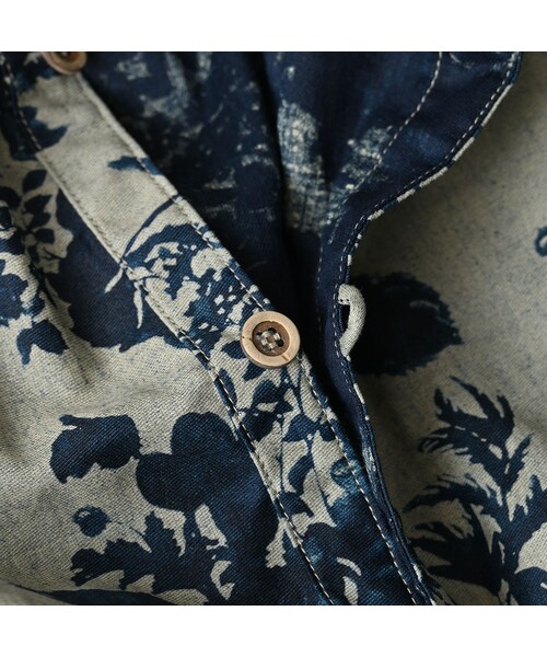 45R（フォーティファイブアール）の「インディゴ抜染ローズプリントのスモック（その他・レディース・71-インディゴベース抜染/73-インディゴ抜染・00-フリー）」の13枚目の写真