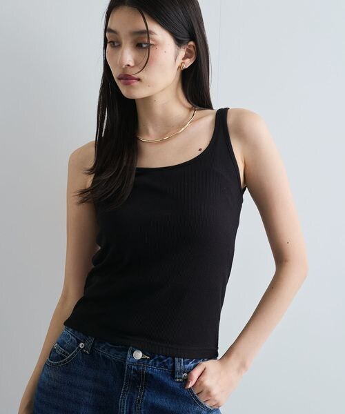 VIS(ビス)の「タイニーストラップラメタンクトップ(その他・グレー(21)/クリーム(63)・FREE)」の4枚目の写真