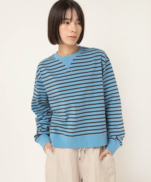 1月上旬納期】M2596 ボーダー天竺スウェット