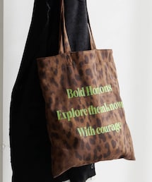 Kastane（カスタネ）の「【チェック&レオパード】ロゴミューズトートバッグ（バッグ）」