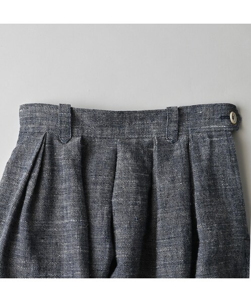 45R（フォーティファイブアール）の「綿麻ツイードのタックスカート（インディゴ）（スカート・レディース・73-インディゴ・02-M/03-L）」の11枚目の写真