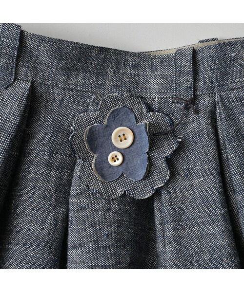 45R（フォーティファイブアール）の「綿麻ツイードのタックスカート（インディゴ）（スカート・レディース・73-インディゴ・02-M/03-L）」の15枚目の写真