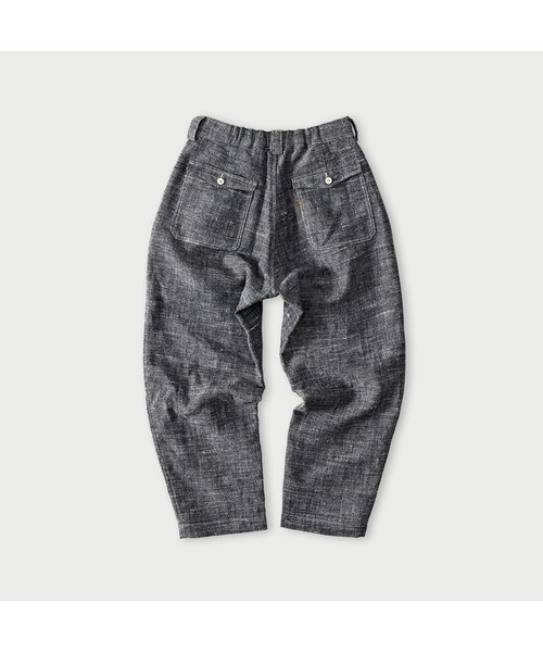 45R（フォーティファイブアール）の「綿麻ツイードの908ペグトップパンツ（インディゴ）（パンツ・レディース・73-インディゴ・01-XS/02-S/03-M/04-L）」の2枚目の写真