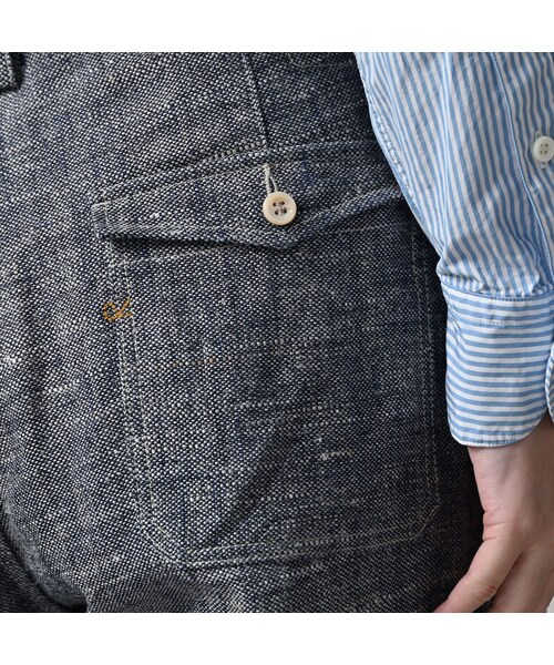 45R（フォーティファイブアール）の「綿麻ツイードの908ペグトップパンツ（インディゴ）（パンツ・レディース・73-インディゴ・01-XS/02-S/03-M/04-L）」の14枚目の写真