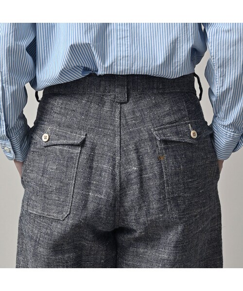 45R（フォーティファイブアール）の「綿麻ツイードの908ペグトップパンツ（インディゴ）（パンツ・レディース・73-インディゴ・01-XS/02-S/03-M/04-L）」の13枚目の写真