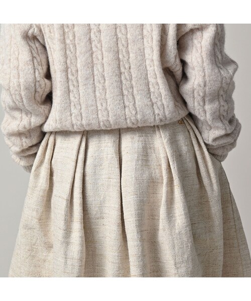45R（フォーティファイブアール）の「綿麻ツイードのタックスカート（スカート・レディース・02-生成・02-M/03-L）」の9枚目の写真