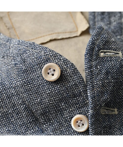 45R（フォーティファイブアール）の「綿麻ツイードの908みゆきベスト（インディゴ）（ジャケット/アウター・レディース・73-インディゴ・01-XS/02-S/03-M/04-L）」の17枚目の写真