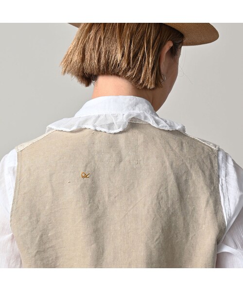 45R（フォーティファイブアール）の「綿麻ツイードの908みゆきベスト（ジャケット/アウター・レディース・02-生成・01-XS/02-S/03-M/04-L）」の13枚目の写真