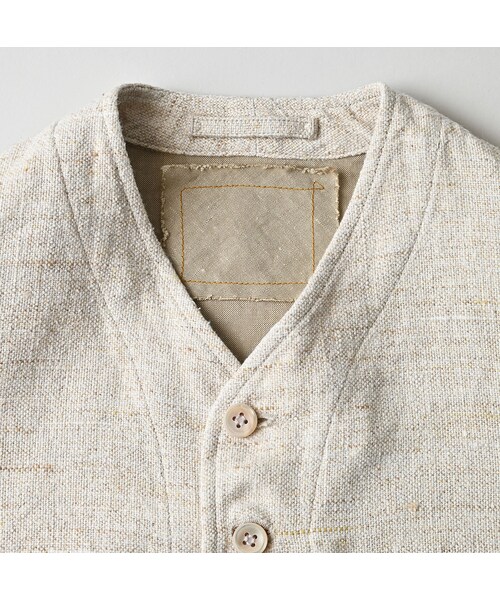 45R（フォーティファイブアール）の「綿麻ツイードの908みゆきベスト（ジャケット/アウター・レディース・02-生成・01-XS/02-S/03-M/04-L）」の15枚目の写真