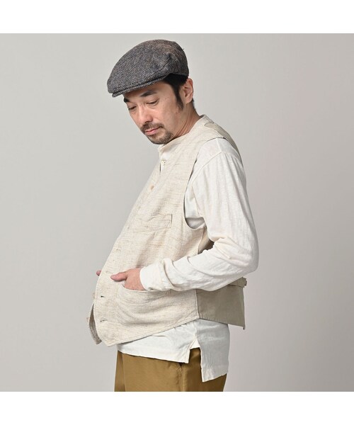 45R（フォーティファイブアール）の「綿麻ツイードの908みゆきベスト（ジャケット/アウター・レディース・02-生成・01-XS/02-S/03-M/04-L）」の9枚目の写真