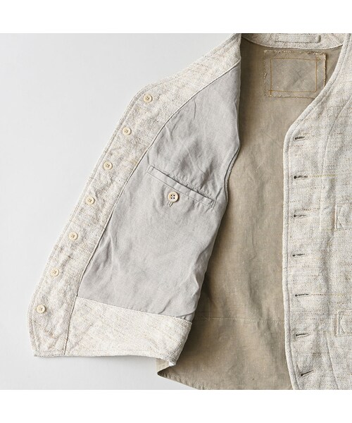 45R（フォーティファイブアール）の「綿麻ツイードの908みゆきベスト（ジャケット/アウター・レディース・02-生成・01-XS/02-S/03-M/04-L）」の19枚目の写真