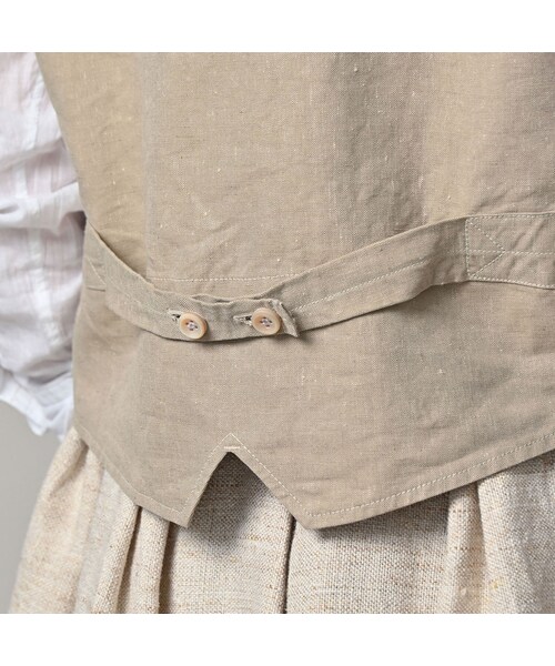 45R（フォーティファイブアール）の「綿麻ツイードの908みゆきベスト（ジャケット/アウター・レディース・02-生成・01-XS/02-S/03-M/04-L）」の14枚目の写真