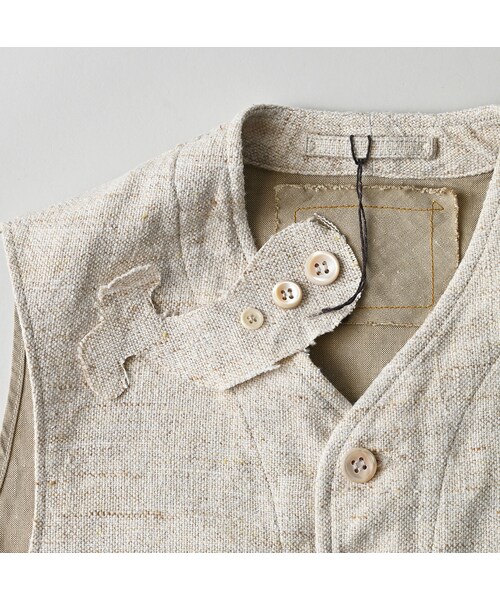 45R（フォーティファイブアール）の「綿麻ツイードの908みゆきベスト（ジャケット/アウター・レディース・02-生成・01-XS/02-S/03-M/04-L）」の20枚目の写真