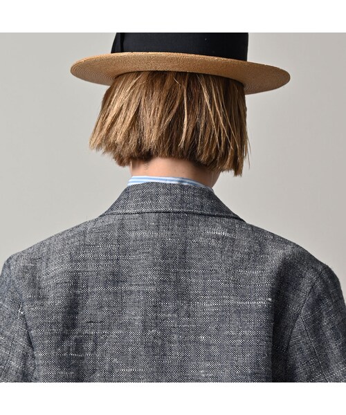 45R（フォーティファイブアール）の「綿麻ツイードの908ジャカーデ（インディゴ）（ジャケット/アウター・レディース・73-インディゴ・01-XS/02-S/03-M/04-L）」の14枚目の写真