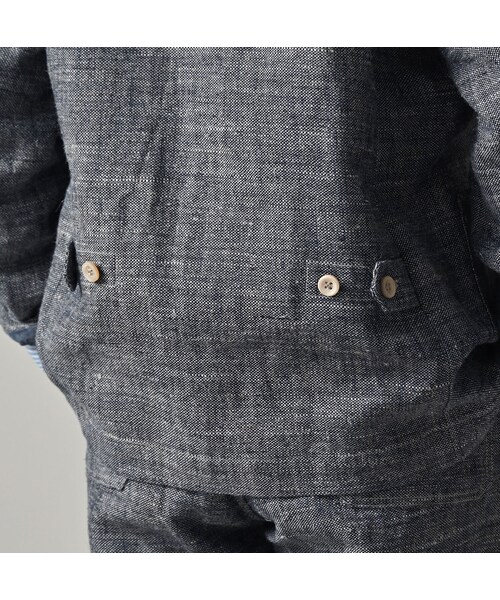 45R（フォーティファイブアール）の「綿麻ツイードの908ジャカーデ（インディゴ）（ジャケット/アウター・レディース・73-インディゴ・01-XS/02-S/03-M/04-L）」の15枚目の写真