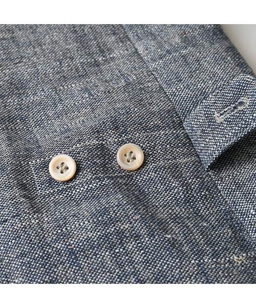 45R（フォーティファイブアール）の「綿麻ツイードの908ジャカーデ（インディゴ）（ジャケット/アウター・レディース・73-インディゴ・01-XS/02-S/03-M/04-L）」の20枚目の写真