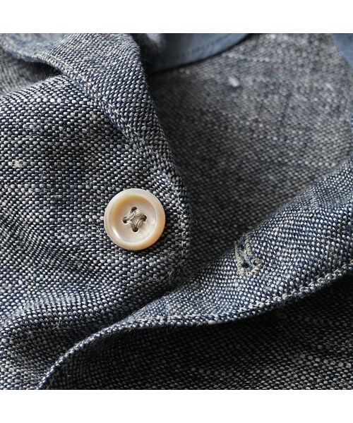 45R（フォーティファイブアール）の「綿麻ツイードの908ジャカーデ（インディゴ）（ジャケット/アウター・レディース・73-インディゴ・01-XS/02-S/03-M/04-L）」の18枚目の写真