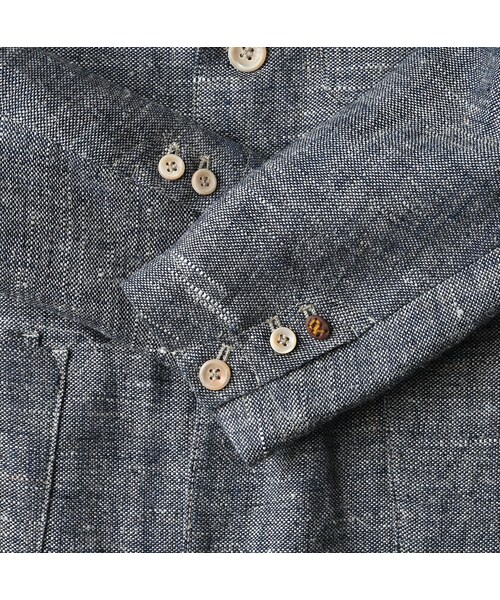 45R（フォーティファイブアール）の「綿麻ツイードの908ジャカーデ（インディゴ）（ジャケット/アウター・レディース・73-インディゴ・01-XS/02-S/03-M/04-L）」の19枚目の写真