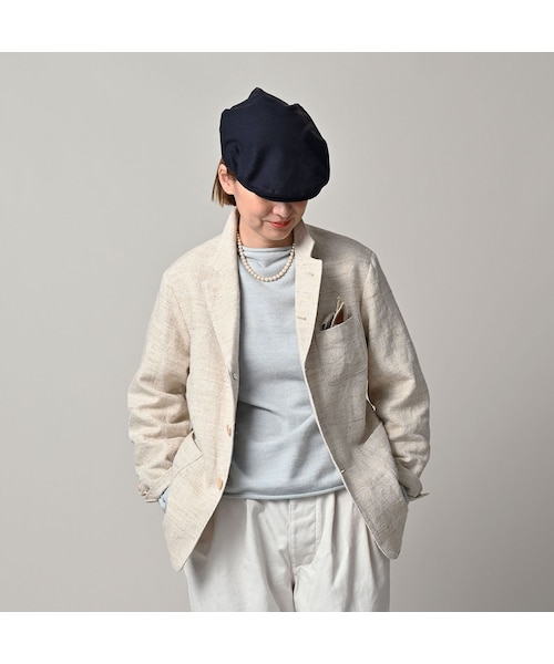 45R（フォーティファイブアール）の「綿麻ツイードの908ジャカーデ（ジャケット/アウター・レディース・02-生成・01-XS/02-S/03-M/04-L）」の5枚目の写真