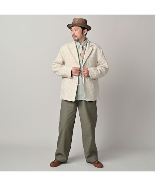 45R（フォーティファイブアール）の「綿麻ツイードの908ジャカーデ（ジャケット/アウター・レディース・02-生成・01-XS/02-S/03-M/04-L）」の4枚目の写真