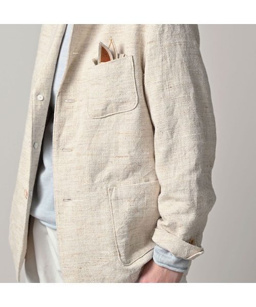 45R（フォーティファイブアール）の「綿麻ツイードの908ジャカーデ（ジャケット/アウター・レディース・02-生成・01-XS/02-S/03-M/04-L）」の13枚目の写真