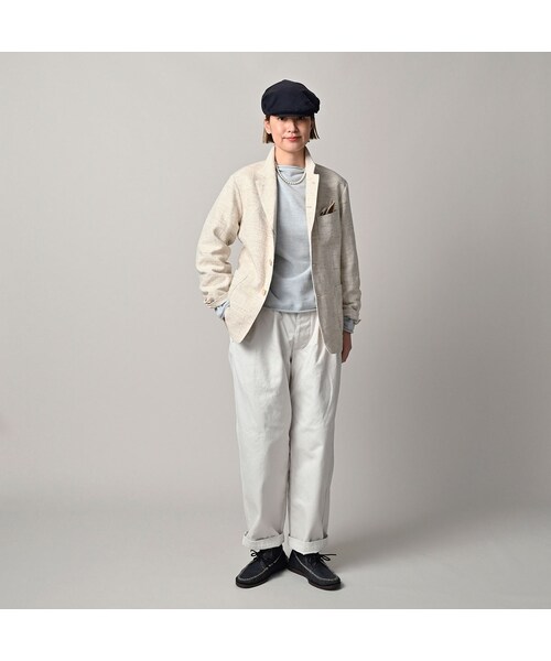 45R（フォーティファイブアール）の「綿麻ツイードの908ジャカーデ（ジャケット/アウター・レディース・02-生成・01-XS/02-S/03-M/04-L）」の3枚目の写真