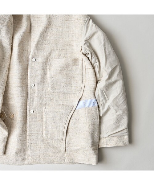 45R（フォーティファイブアール）の「綿麻ツイードの908ジャカーデ（ジャケット/アウター・レディース・02-生成・01-XS/02-S/03-M/04-L）」の21枚目の写真