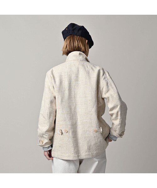 45R（フォーティファイブアール）の「綿麻ツイードの908ジャカーデ（ジャケット/アウター・レディース・02-生成・01-XS/02-S/03-M/04-L）」の7枚目の写真