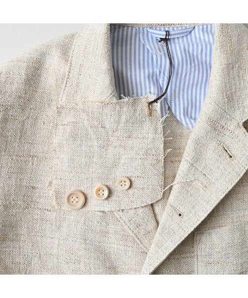 45R（フォーティファイブアール）の「綿麻ツイードの908ジャカーデ（ジャケット/アウター・レディース・02-生成・01-XS/02-S/03-M/04-L）」の22枚目の写真