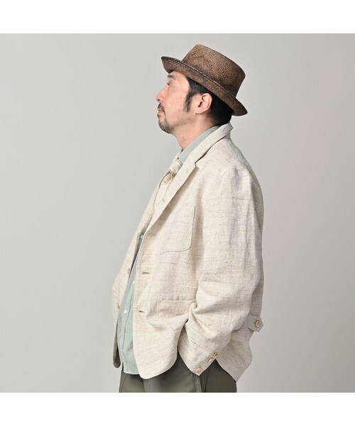 45R（フォーティファイブアール）の「綿麻ツイードの908ジャカーデ（ジャケット/アウター・レディース・02-生成・01-XS/02-S/03-M/04-L）」の9枚目の写真