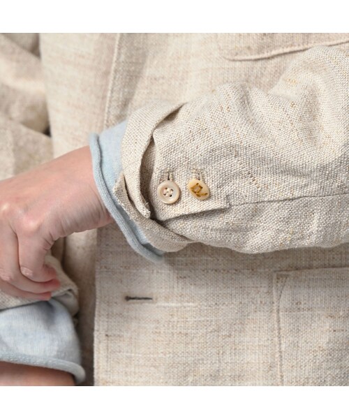 45R（フォーティファイブアール）の「綿麻ツイードの908ジャカーデ（ジャケット/アウター・レディース・02-生成・01-XS/02-S/03-M/04-L）」の16枚目の写真