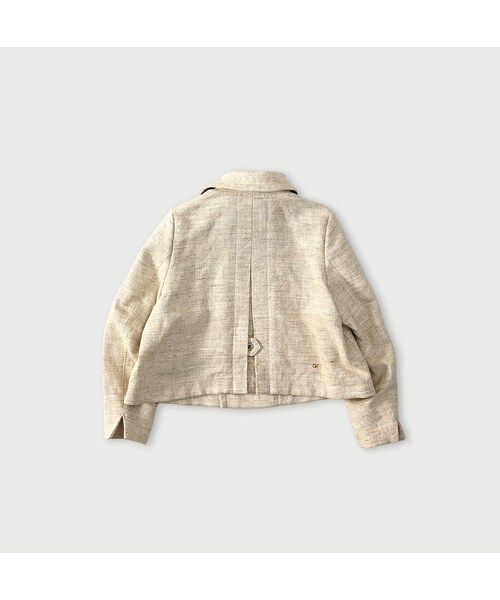 45R（フォーティファイブアール）の「綿麻ツイードのアニーミニジャケット（ジャケット/アウター・レディース・02-生成・02-M/03-L）」の2枚目の写真