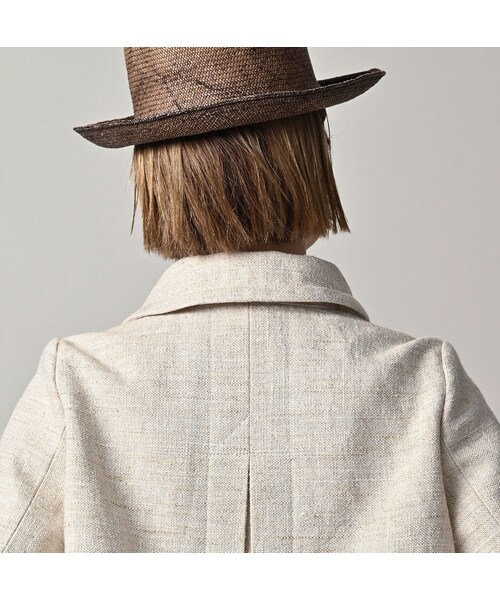 45R（フォーティファイブアール）の「綿麻ツイードのアニーミニジャケット（ジャケット/アウター・レディース・02-生成・02-M/03-L）」の9枚目の写真