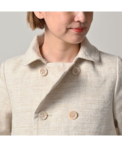 45R（フォーティファイブアール）の「綿麻ツイードのアニーミニジャケット（ジャケット/アウター・レディース・02-生成・02-M/03-L）」の7枚目の写真