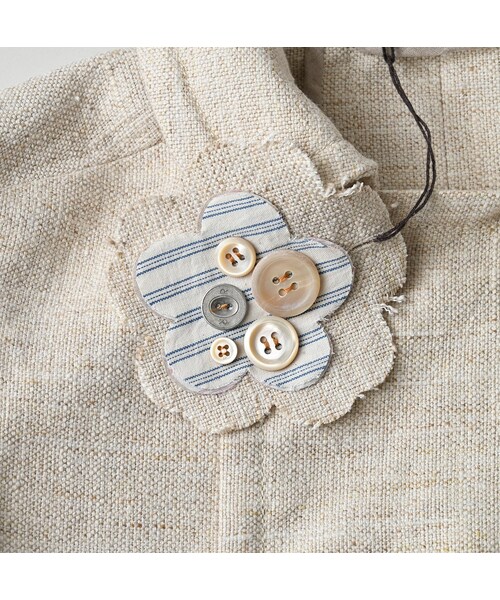 45R（フォーティファイブアール）の「綿麻ツイードのアニーミニジャケット（ジャケット/アウター・レディース・02-生成・02-M/03-L）」の20枚目の写真