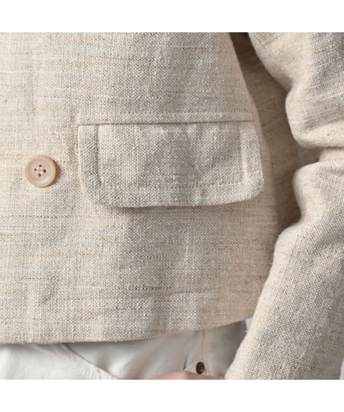 45R（フォーティファイブアール）の「綿麻ツイードのアニーミニジャケット（ジャケット/アウター・レディース・02-生成・02-M/03-L）」の8枚目の写真