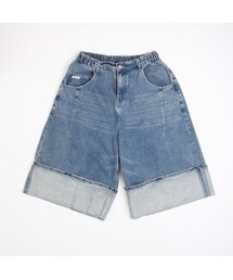 ANGLAN | TURN UP SELVEDGE DENIM HALF PANTS - WASHED BLUE - THE GREAT DIVIDE