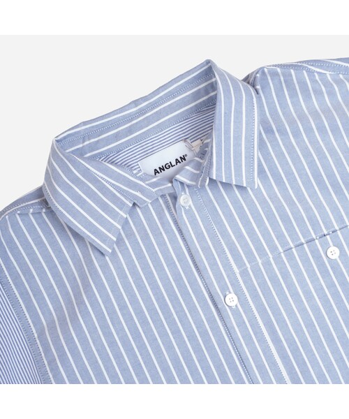 ANGLAN（アングラン）の「UNBALANCE PATCH BIG SHIRT - STRIPED（その他・メンズ・other・S/M/L/XL）」の5枚目の写真