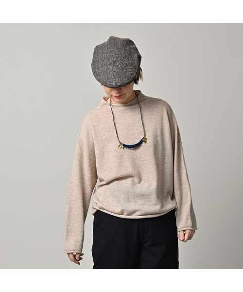 45R（フォーティファイブアール）の「ONEONE 宝物のカシミヤウールリネン12ゲージ馬セーター（トップス・レディース・12-ベージュ/17-グレーベージュ/25-チャコール/82-キャメル/84-モカ茶・00-フリー）」の8枚目の写真