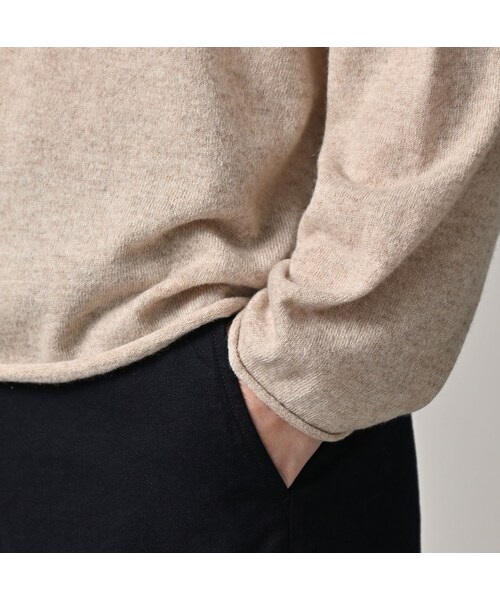 45R（フォーティファイブアール）の「ONEONE 宝物のカシミヤウールリネン12ゲージ馬セーター（トップス・レディース・12-ベージュ/17-グレーベージュ/25-チャコール/82-キャメル/84-モカ茶・00-フリー）」の12枚目の写真