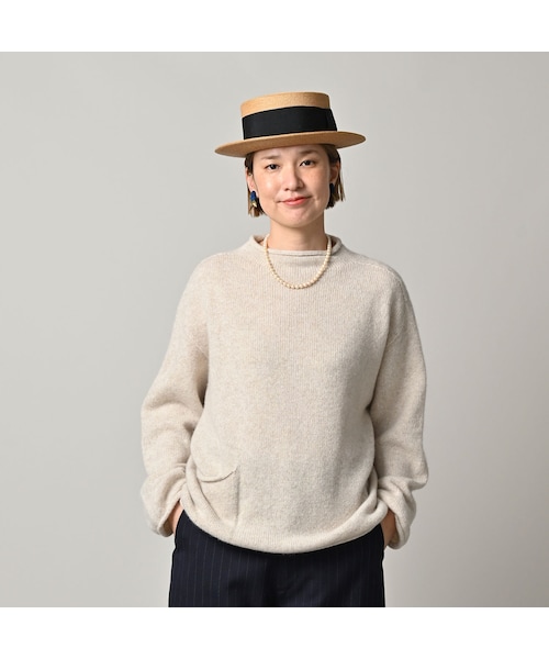 45R（フォーティファイブアール）の「ONEONE 宝物のカシミヤローゲージ馬セーター（トップス・レディース・13-生成トップ/14-ベージュトップ/45-ピンクトップ/72-ブルートップ/85-茶トップ・00-フリー）」の8枚目の写真