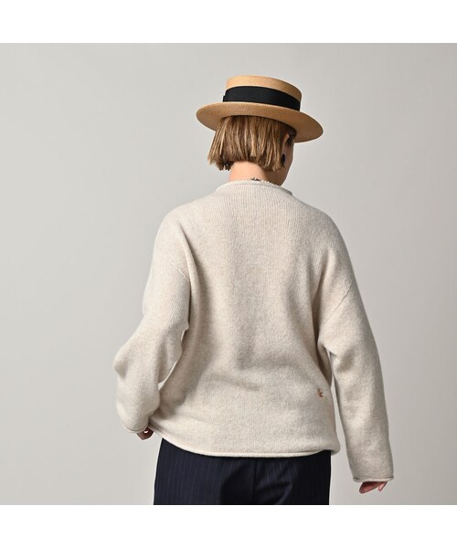 45R（フォーティファイブアール）の「ONEONE 宝物のカシミヤローゲージ馬セーター（トップス・レディース・13-生成トップ/14-ベージュトップ/45-ピンクトップ/72-ブルートップ/85-茶トップ・00-フリー）」の10枚目の写真