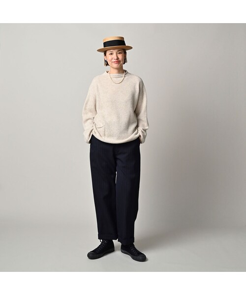 45R（フォーティファイブアール）の「ONEONE 宝物のカシミヤローゲージ馬セーター（トップス・レディース・13-生成トップ/14-ベージュトップ/45-ピンクトップ/72-ブルートップ/85-茶トップ・00-フリー）」の7枚目の写真