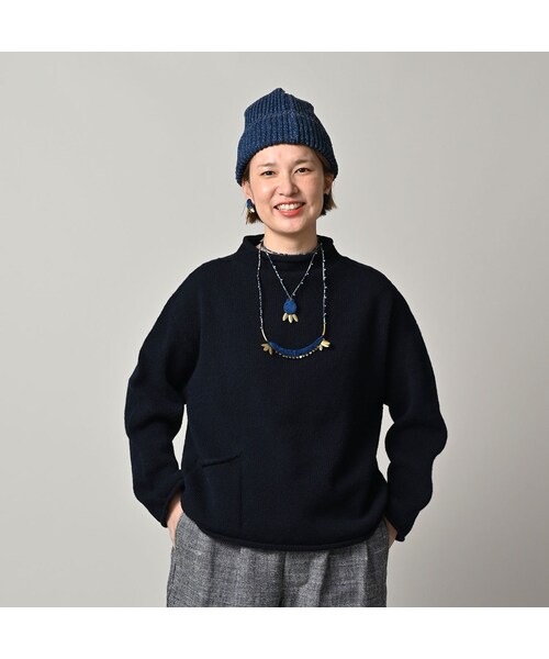 45R（フォーティファイブアール）の「ONEONE 宝物のローゲージ馬セーター（トップス・レディース・10-生成トップ/12-ベージュトップ/32-イエロートップ/35-オレンジトップ/41-薄ピンクトップ/42-サクラトップ/43-ピンクトップ/44-エンジトップ/61-薄カーキトップ/62-カーキトップ/63-グリーントップ/64-グリーントップ/66-オリーブトップ/75-ネイビー/76-ネイビートップ/77-ダークネイビー/83-薄茶トップ・00-フリー）」の21枚目の写真