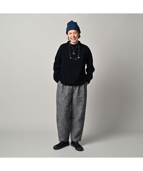 45R（フォーティファイブアール）の「ONEONE 宝物のローゲージ馬セーター（トップス・レディース・10-生成トップ/12-ベージュトップ/32-イエロートップ/35-オレンジトップ/41-薄ピンクトップ/42-サクラトップ/43-ピンクトップ/44-エンジトップ/61-薄カーキトップ/62-カーキトップ/63-グリーントップ/64-グリーントップ/66-オリーブトップ/75-ネイビー/76-ネイビートップ/77-ダークネイビー/83-薄茶トップ・00-フリー）」の20枚目の写真